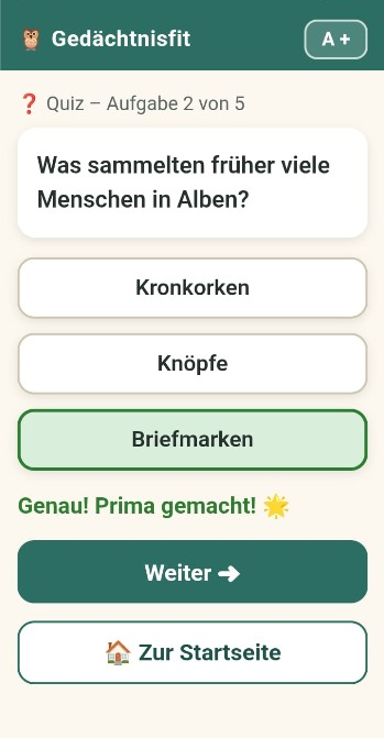 Gedächtnisfit App